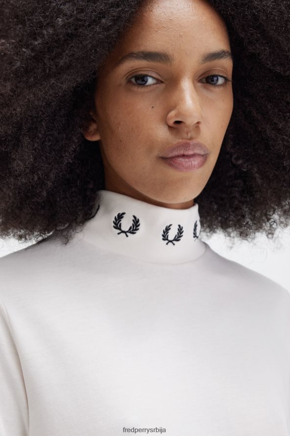 одећу рс Fred Perry Жене мајица са високим изрезом са ловоровим венцем свиленкаста бресква 68TD6P651