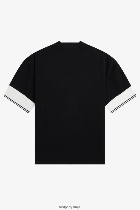 одећу рс Fred Perry Жене пике мајица са манжетнама црн 68TD6P652