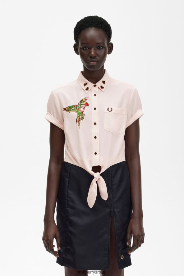 одећу рс Fred Perry Жене везена кравата-предња кошуља млечно розе 68TD6P658 одећу рс Fred Perry Жене везена кравата-предња кошуља млечно розе 68TD6P658