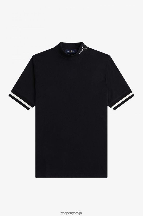 одећу рс Fred Perry Жене брендирана мајица са високим вратом црн 68TD6P661