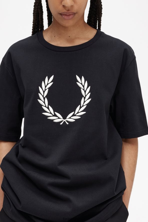 одећу рс Fred Perry Жене мајица са ловоровим венцем црн 68TD6P665