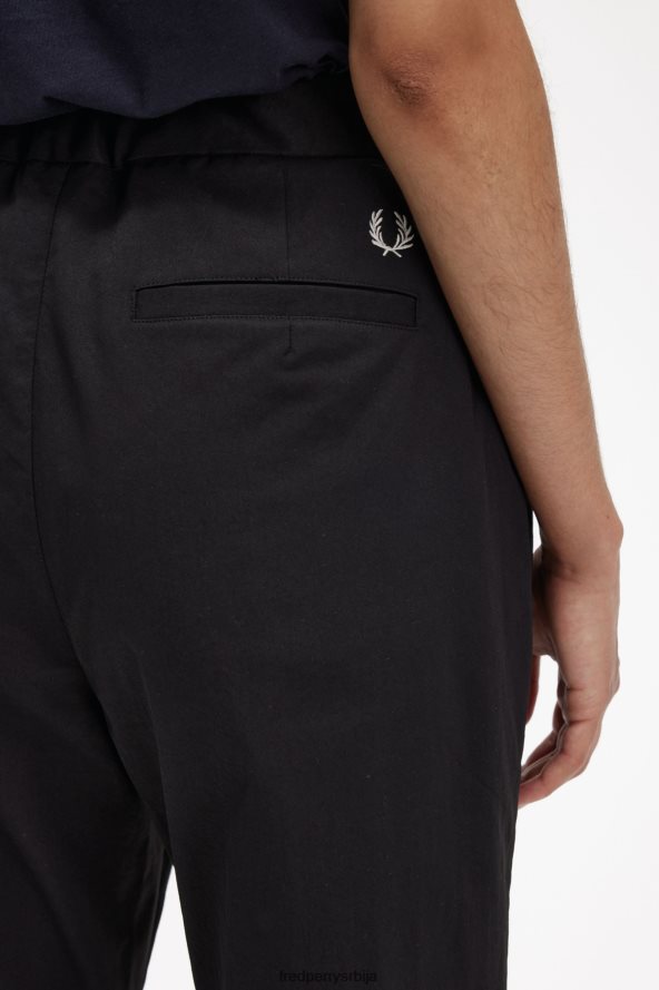 одећу рс Fred Perry Жене панталоне са подељеним детаљима црн 68TD6P692