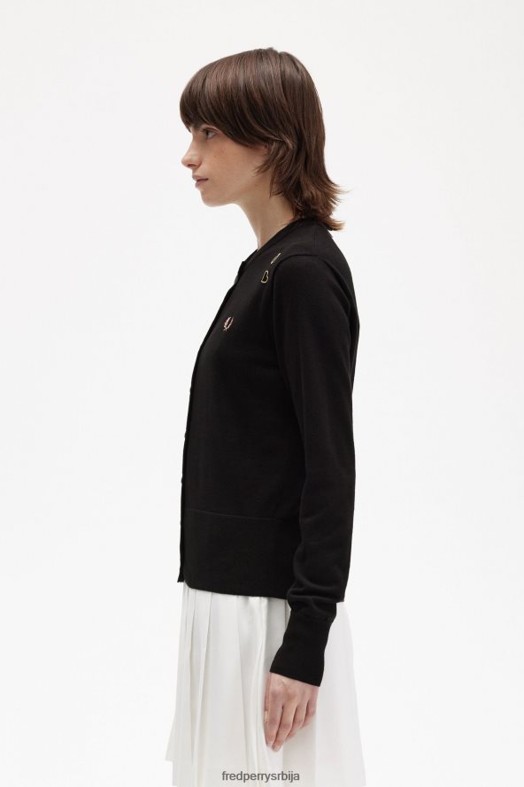 одећу рс Fred Perry Жене дугмад иако кардиган црн 68TD6P666
