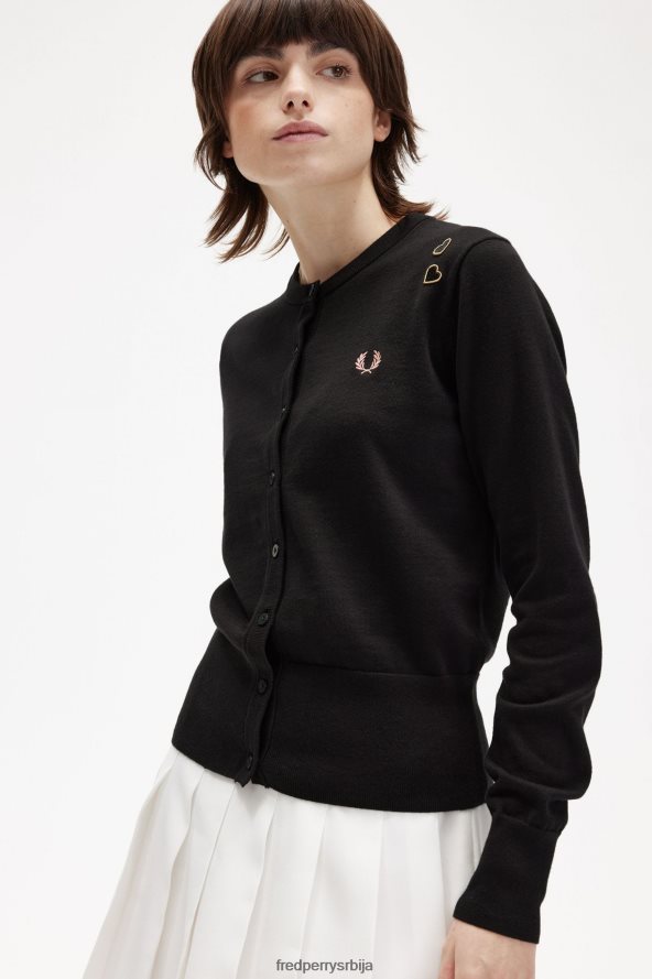 одећу рс Fred Perry Жене дугмад иако кардиган црн 68TD6P666