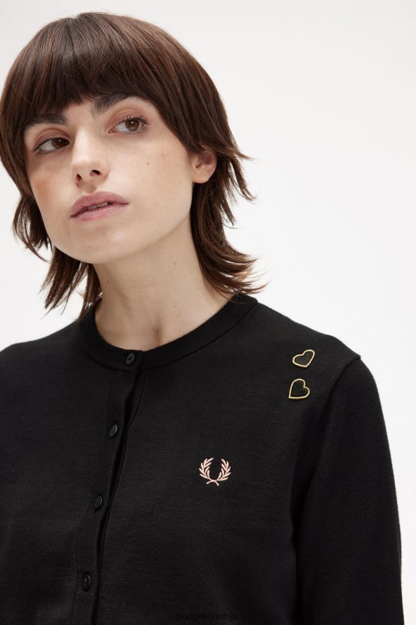 одећу рс Fred Perry Жене дугмад иако кардиган црн 68TD6P666