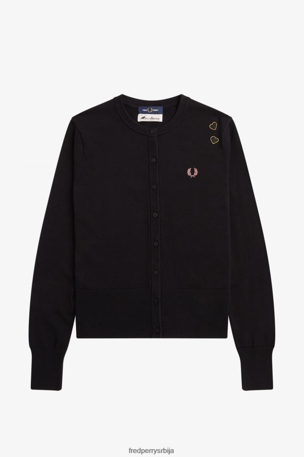 одећу рс Fred Perry Жене дугмад иако кардиган црн 68TD6P666