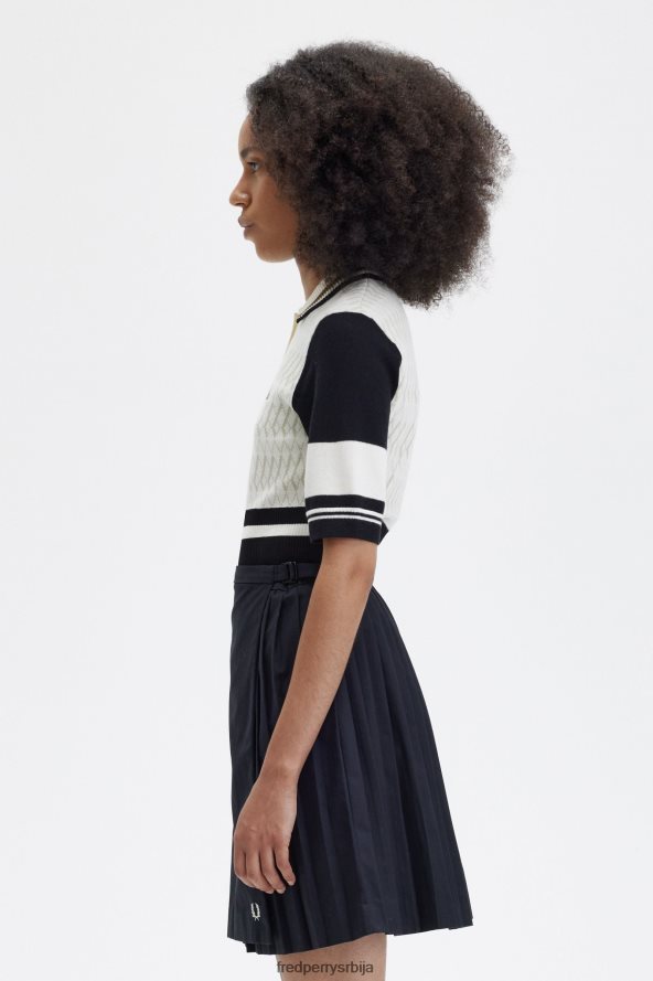 одећу рс Fred Perry Жене плетена кошуља од жакарда ецру 68TD6P669