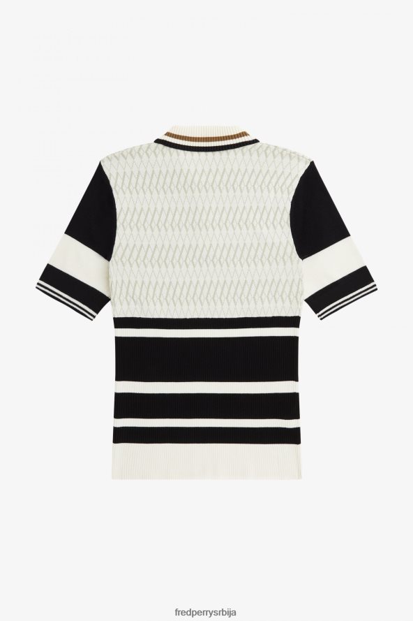 одећу рс Fred Perry Жене плетена кошуља од жакарда ецру 68TD6P669