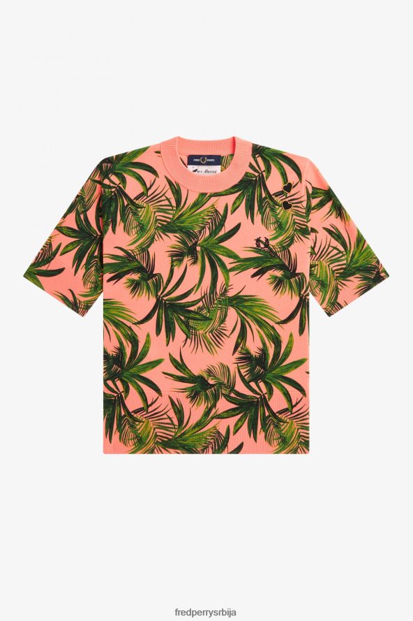 одећу рс Fred Perry Жене џемпер са принтом длана корална топлота 68TD6P671