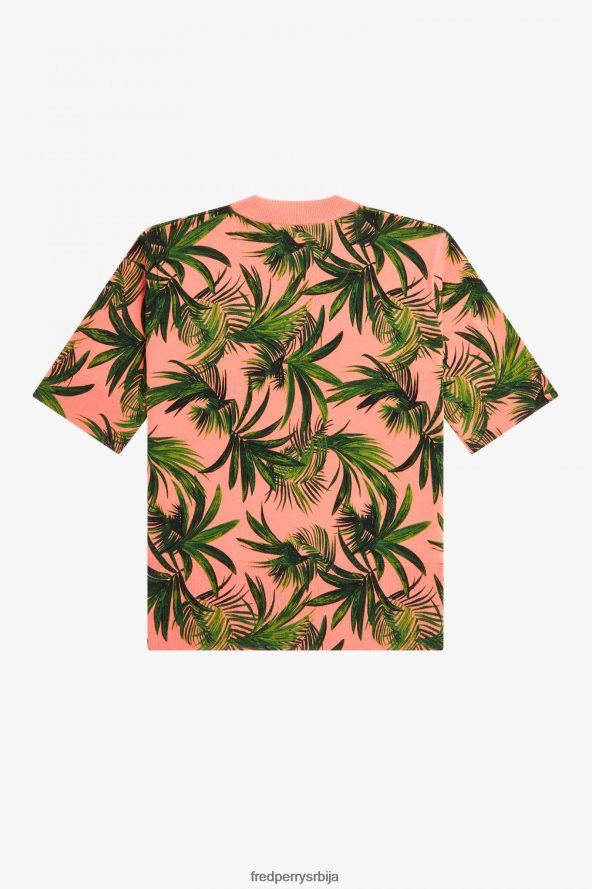 одећу рс Fred Perry Жене џемпер са принтом длана корална топлота 68TD6P671