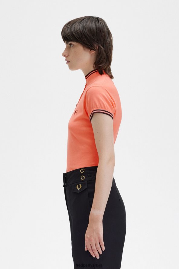 одећу рс Fred Perry Жене плетена кошуља корална топлота 68TD6P672