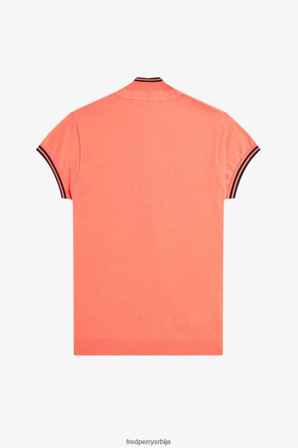 одећу рс Fred Perry Жене плетена кошуља корална топлота 68TD6P672