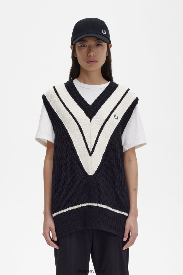 одећу рс Fred Perry Жене резервоар са В-изрезом црн 68TD6P673