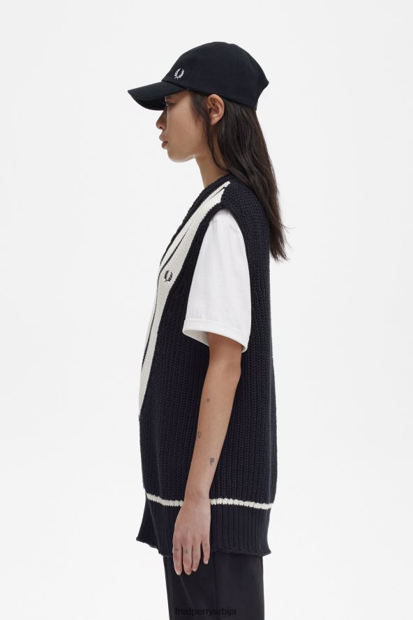 одећу рс Fred Perry Жене резервоар са В-изрезом црн 68TD6P673