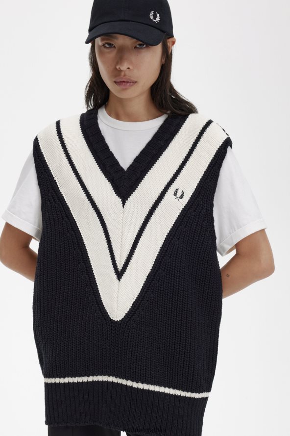 одећу рс Fred Perry Жене резервоар са В-изрезом црн 68TD6P673