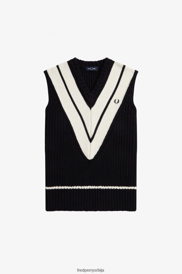 одећу рс Fred Perry Жене резервоар са В-изрезом црн 68TD6P673