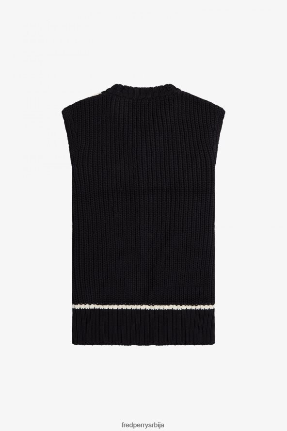 одећу рс Fred Perry Жене резервоар са В-изрезом црн 68TD6P673