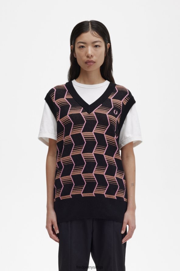 одећу рс Fred Perry Жене жакар плетени резервоар црн 68TD6P675 одећу рс Fred Perry Жене жакар плетени резервоар црн 68TD6P675