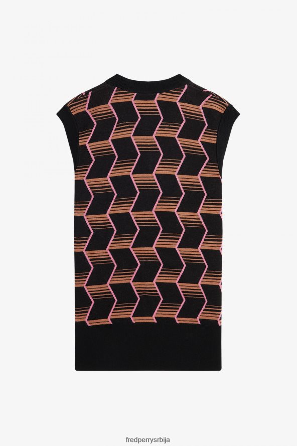 одећу рс Fred Perry Жене жакар плетени резервоар црн 68TD6P675