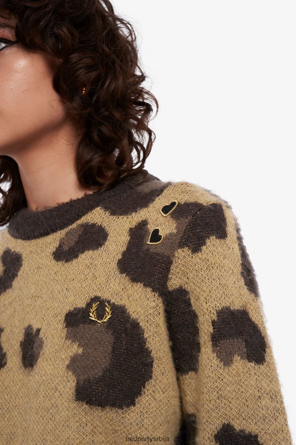 одећу рс Fred Perry Жене леопард џемпер црн 68TD6P676