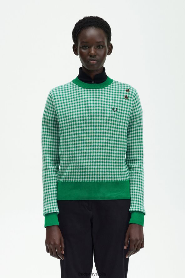 одећу рс Fred Perry Жене гингхам џемпер зелен 68TD6P677 одећу рс Fred Perry Жене гингхам џемпер зелен 68TD6P677