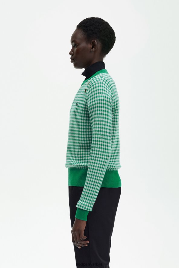 одећу рс Fred Perry Жене гингхам џемпер зелен 68TD6P677