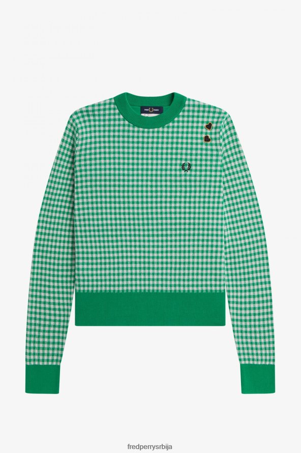 одећу рс Fred Perry Жене гингхам џемпер зелен 68TD6P677