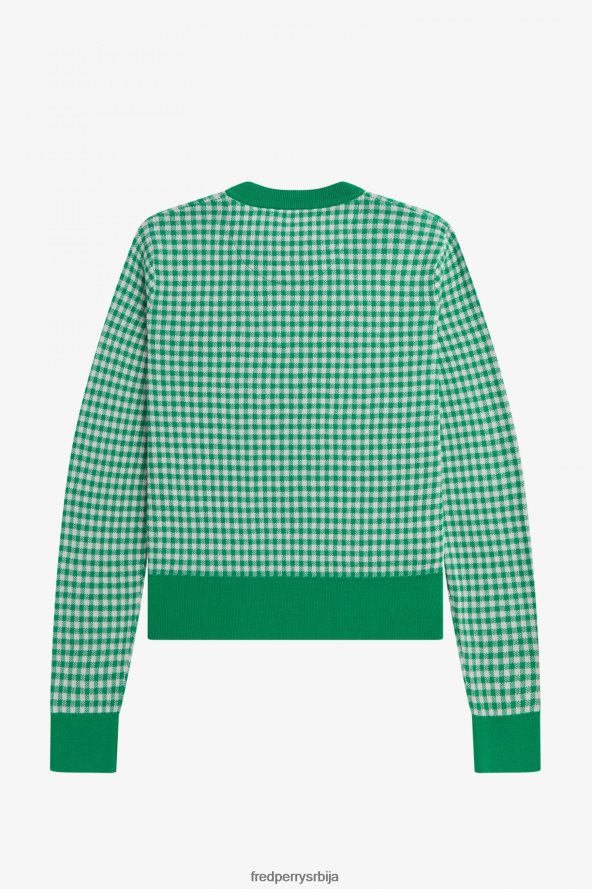 одећу рс Fred Perry Жене гингхам џемпер зелен 68TD6P677