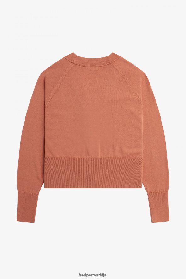 одећу рс Fred Perry Жене кардиган са в-изрезом лака рђа 68TD6P682