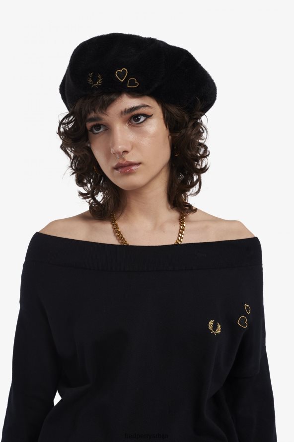 одећу рс Fred Perry Жене плетени врх са отвореним раменима црн 68TD6P683