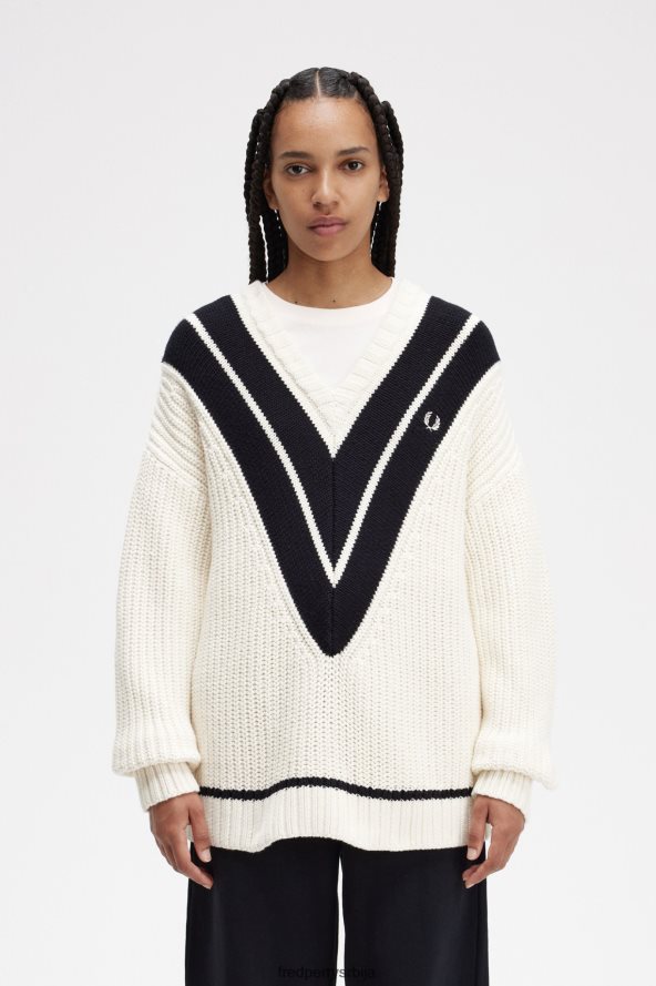 одећу рс Fred Perry Жене џемпер са В-изрезом ецру 68TD6P687 одећу рс Fred Perry Жене џемпер са В-изрезом ецру 68TD6P687