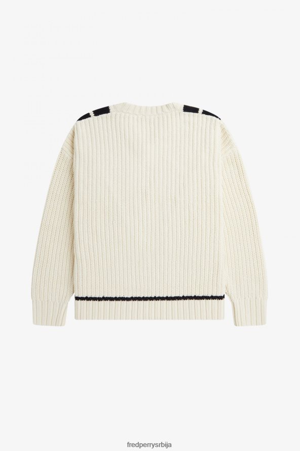 одећу рс Fred Perry Жене џемпер са В-изрезом ецру 68TD6P687