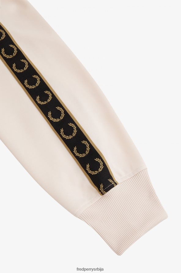 одећу рс Fred Perry Жене изрезана тракаста јакна свиленкаста бресква 68TD6P32