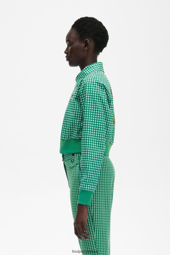 одећу рс Fred Perry Жене везена јакна зелен 68TD6P598