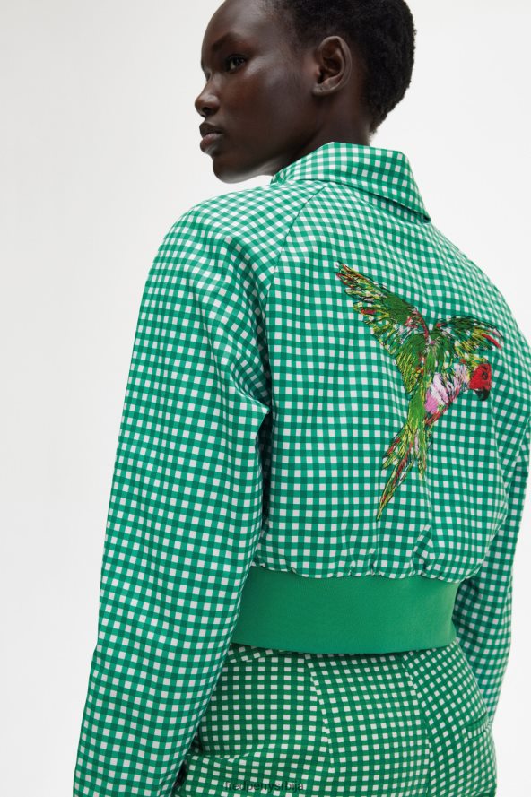 одећу рс Fred Perry Жене везена јакна зелен 68TD6P598