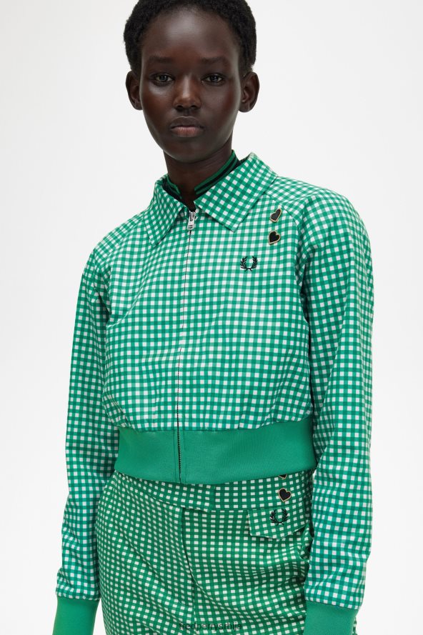 одећу рс Fred Perry Жене везена јакна зелен 68TD6P598