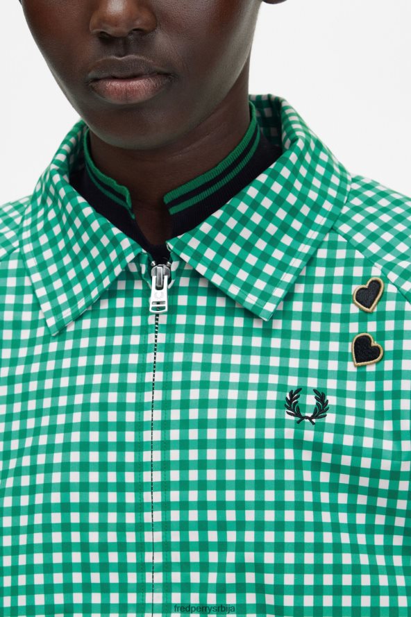 одећу рс Fred Perry Жене везена јакна зелен 68TD6P598
