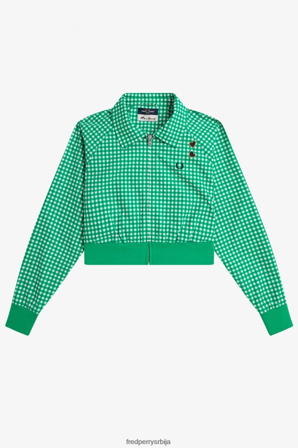 одећу рс Fred Perry Жене везена јакна зелен 68TD6P598
