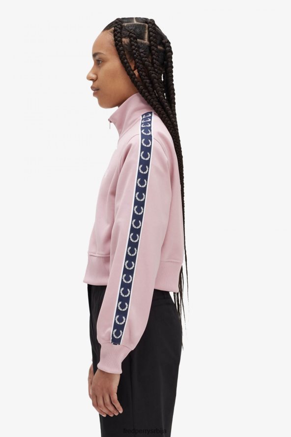 одећу рс Fred Perry Жене изрезана тракаста јакна креда розе 68TD6P601