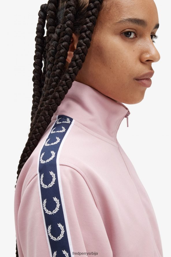 одећу рс Fred Perry Жене изрезана тракаста јакна креда розе 68TD6P601