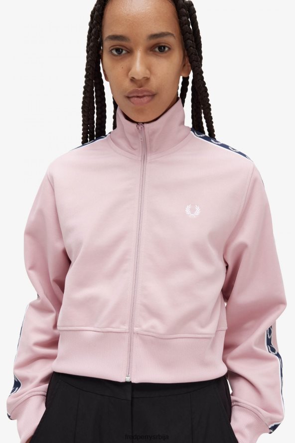 одећу рс Fred Perry Жене изрезана тракаста јакна креда розе 68TD6P601