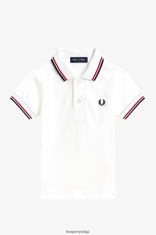 одећу рс Fred Perry клинци моја прва кошуља бела / светло црвена / морнарска 68TD6P704