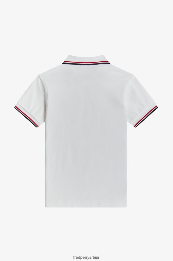 одећу рс Fred Perry клинци к кошуља са дуплим врхом бела / светло црвена / морнарска 68TD6P706
