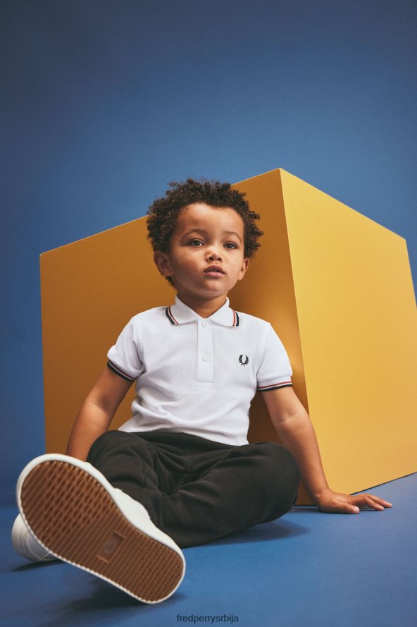 одећу рс Fred Perry клинци к кошуља са дуплим врхом бела / светло црвена / морнарска 68TD6P706