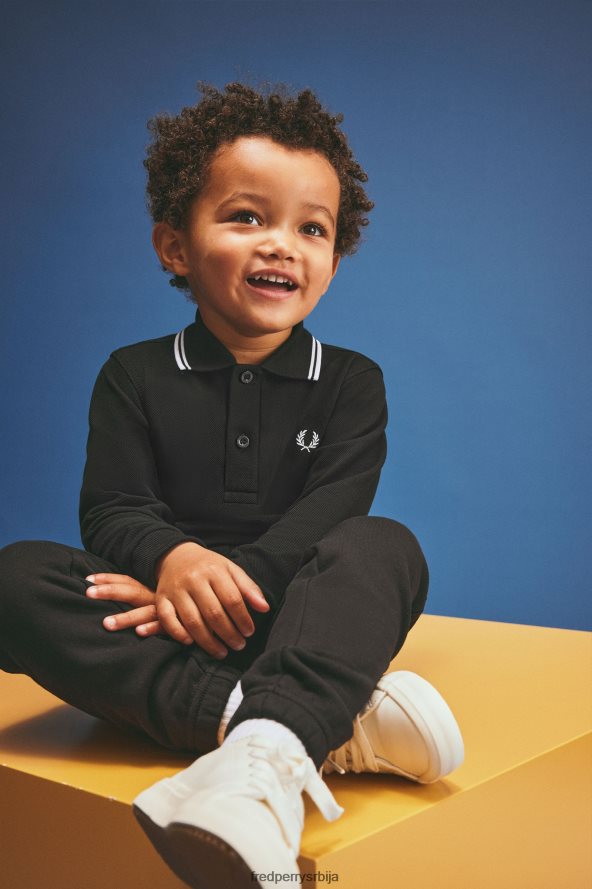 одећу рс Fred Perry клинци к кошуља дугих рукава са дуплим врхом морнарско/бела/црвена 68TD6P715