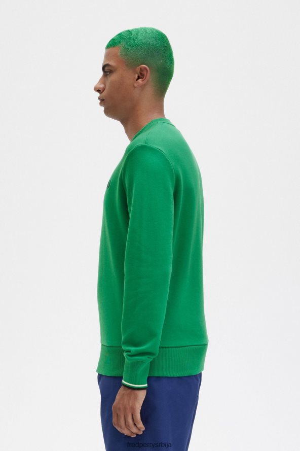 одећу рс Fred Perry мушкарци дуксерица са великим изрезом зелен 68TD6P382