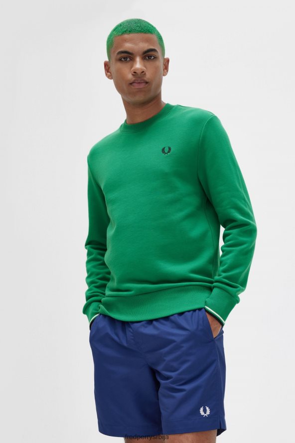 одећу рс Fred Perry мушкарци дуксерица са великим изрезом зелен 68TD6P382