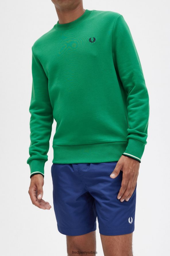 одећу рс Fred Perry мушкарци дуксерица са великим изрезом зелен 68TD6P382