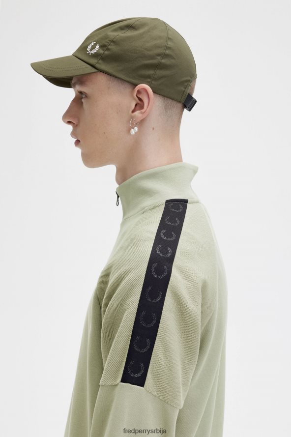 одећу рс Fred Perry мушкарци дукс са полу-рајсфершлусом са брендирањем круга морска трава 68TD6P385