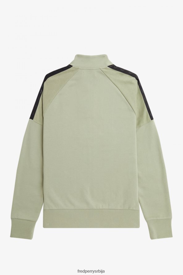 одећу рс Fred Perry мушкарци дукс са полу-рајсфершлусом са брендирањем круга морска трава 68TD6P385